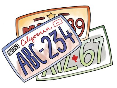 license plates from USA, Canada, Mexico
