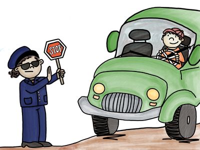 border police stopping a truck