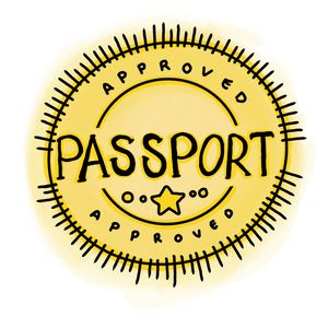 passport visa stamp or sticker
